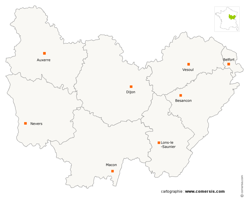 carte des photographes de la région Bourgogne-Franche-Comté