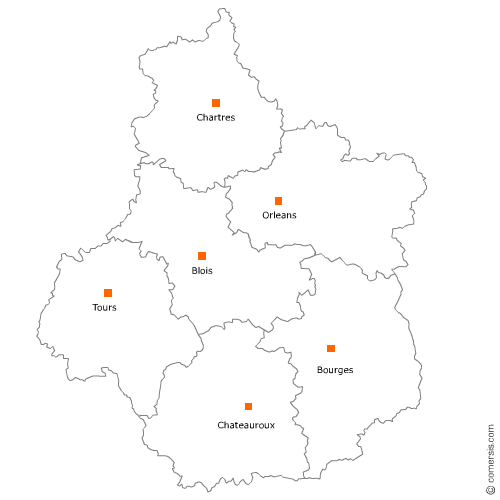 carte des photographes de la région Centre-Val de Loire