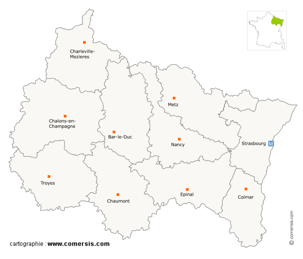 carte des photographes de la région Grand Est